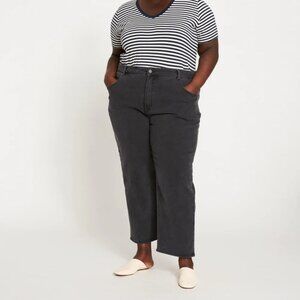 Universal Standard Etta High Rise Straight Leg Jeans 28 Inch Washed Black Sz 14